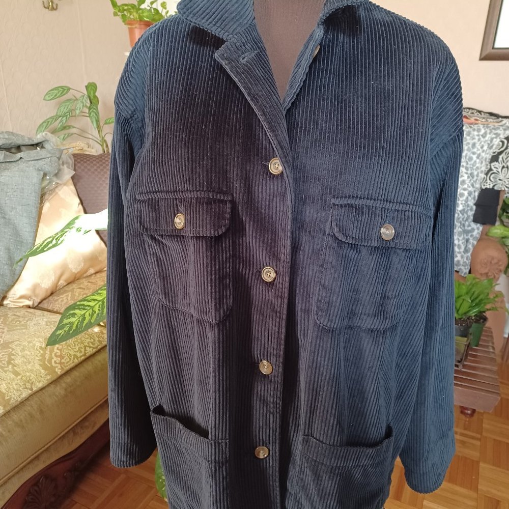 COPY - Eddie Bauer Navy Corduroy  Barn Jacket, Sz Tall L